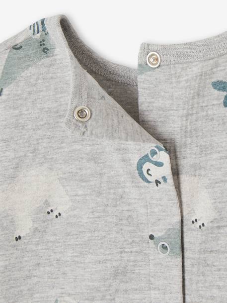 Baby Shirt mit Polartieren Oeko-Tex grau meliert 3