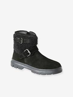 Kinderschuhe-Mädchenschuhe-Mädchen Leder-Boots mit Riemen