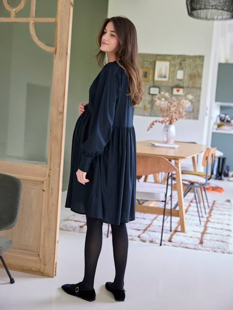 Minikleid für Schwangerschaft und Stillzeit, Capsule Collection MAMA & TOCHTER blau bedruckt+schwarz 8