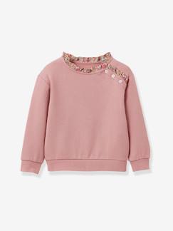 Maedchenkleidung-Pullover, Strickjacken & Sweatshirts-Sweatshirts-Mädchen Sweatshirt mit Liberty-Details CYRILLUS, Bio-Baumwolle