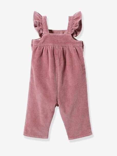 Baby Cordhose mit Rüschenträgern CYRILLUS altrosa 2