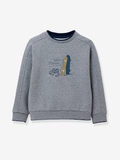 Jungenkleidung-Pullover, Strickjacken, Sweatshirts-Sweatshirts-Jungen Sweatshirt mit Skater-Print CYRILLUS