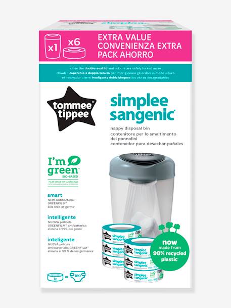 Set aus Windeleimer und 6er-Pack Nachfüllkassetten Simplee Sangenic SIMPLEE Tommee tippee grau 2