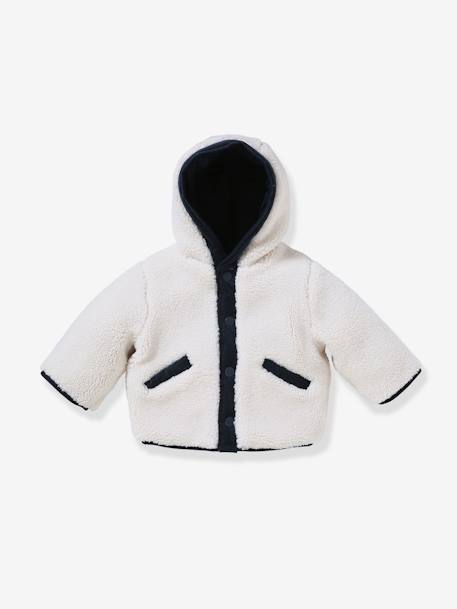 Wendbare Baby Kapuzenjacke CYRILLUS wollweiß 1