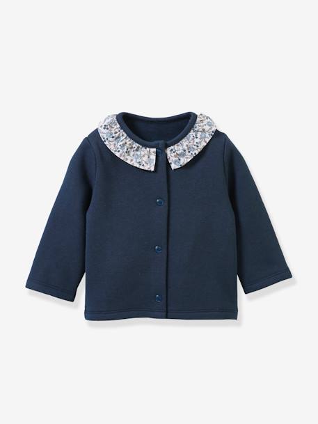 Baby Sweatjacke mit Liberty-Kragen CYRILLUS nachtblau 1