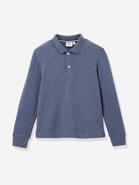 Langärmeliges Jungen Poloshirt CYRILLUS, Bio-Baumwolle nachtblau 1