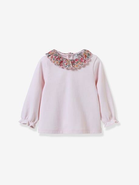 Baby Shirt mit Liberty-Kragen CYRILLUS, Bio-Baumwolle rosa 1