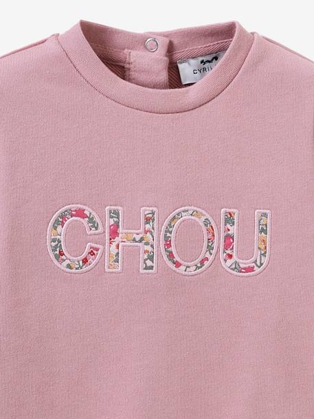 Baby Sweatshirt mit Liberty-Schriftzug CHOU CYRILLUS rosa 2