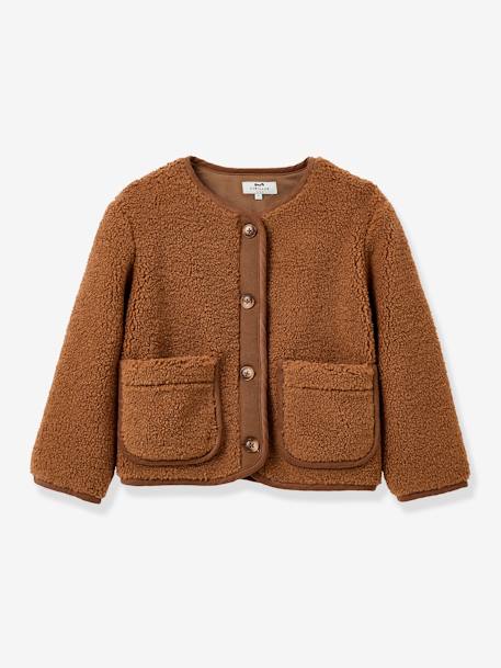 Mädchen Jacke aus Teddyfleece CYRILLUS braun 1