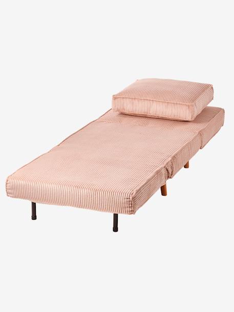 Kinderzimmer Schlafsessel mit Cordbezug grün+rosa nude 13