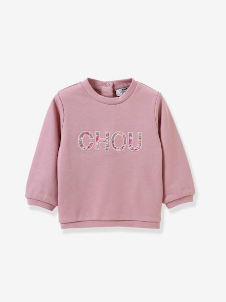 Baby Sweatshirt mit Liberty-Schriftzug CHOU CYRILLUS rosa 1