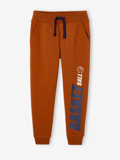 Jungen Joggpants mit XL-Schrift und Recycling-Polyester, Oeko-Tex hellbraun 4