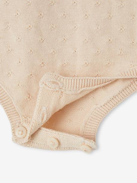 Baby Strick-Body mit langen Ärmeln Oeko-Tex wollweiß 4