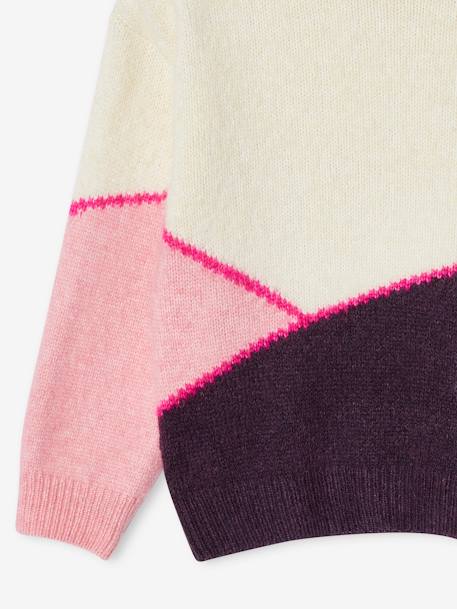 Mädchen Pullover im Colorblock-Style bonbon rosa+pudrig rosa 3