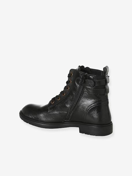 Mädchen Schnürboots aus Leder braun+schwarz 9