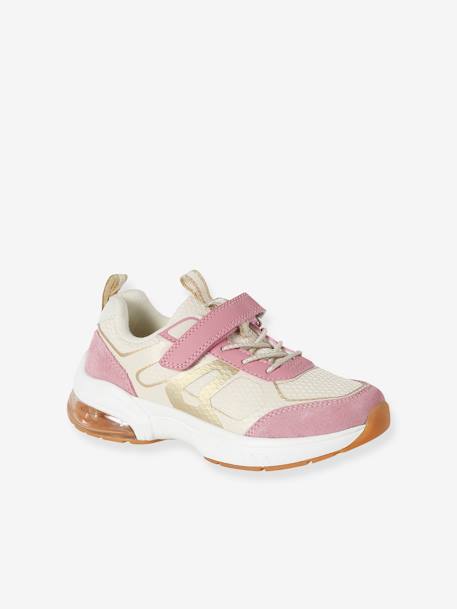 Mädchen Klett-Sneakers mit elastischer Schnürung set rosa 1