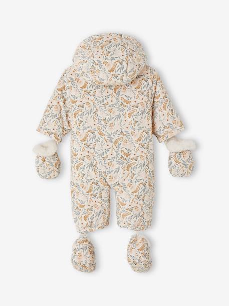 Baby Winter-Overall mit abnehmbaren Fäustlingen, Recycling-Material wollweiß 3