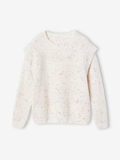 Maedchenkleidung-Mädchen Pullover aus meliertem Strick