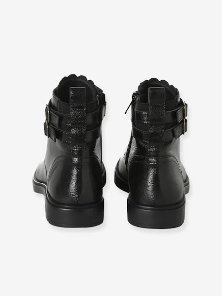 Mädchen Schnürboots aus Leder braun+schwarz 12