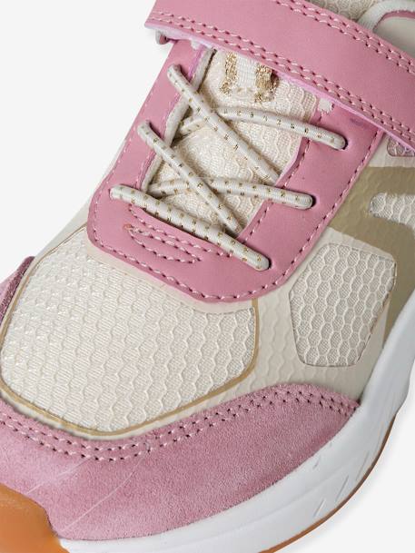 Mädchen Klett-Sneakers mit elastischer Schnürung set rosa 6