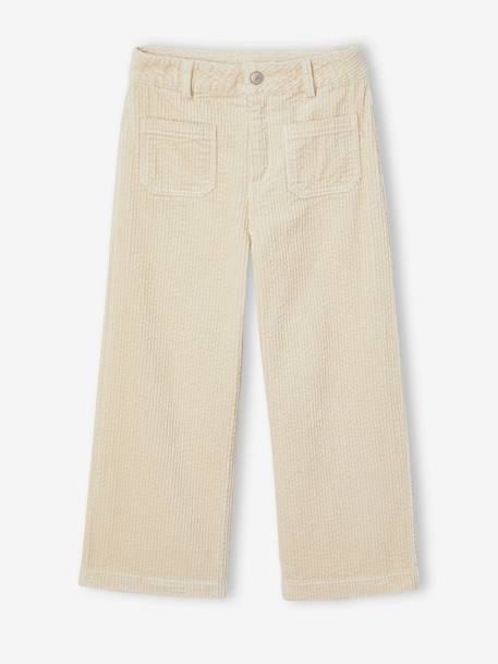 Weit geschnittene Mädchen Cordhose, Bundweite verstellbar beige 4