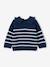 Gestreifter Baby Pullover mit Volantkragen Oeko-Tex jeansblau 2