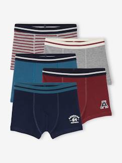 Jungenkleidung-Unterwäsche & Socken-Bio-Kollektion: 5er-Pack Jungen Boxershorts ATHLETIC