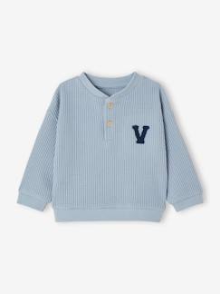 Jungen Baby Pullover aus Waffelpikee  [numero-image]