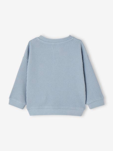 Jungen Baby Pullover aus Waffelpikee eisblau 2