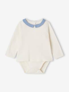 Babymode-Shirts & Rollkragenpullover-Shirts-Baby Shirtbody mit süßem Kragen, personalisierbar Oeko-Tex