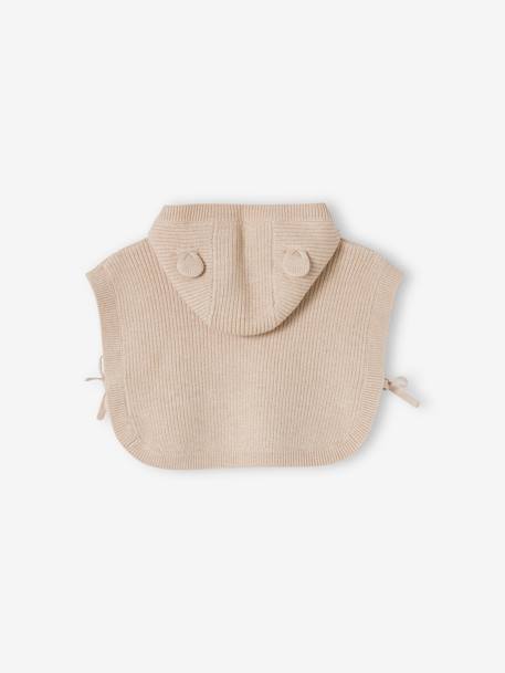 Baby Strick-Cape mit Ohren an der Kapuze Oeko-Tex beige meliert 2