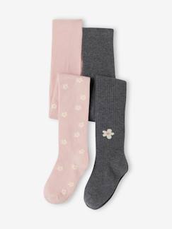 Maedchenkleidung-Unterwäsche, Socken, Strumpfhosen-2er-Pack Mädchen Strumpfhosen mit Blumen Oeko-Tex