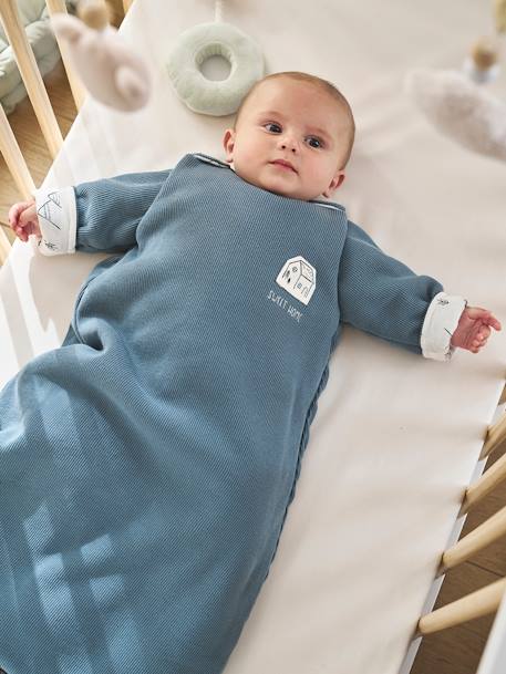 Baby Schlafsack mit langen, abnehmbaren Ärmeln HYGGE graublau 4