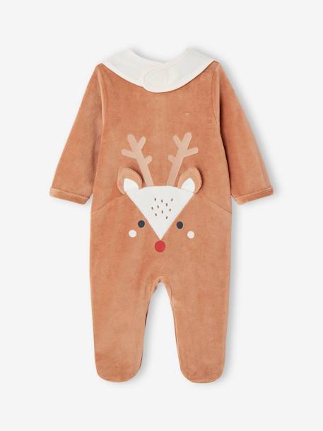 Weihnachtliches Baby Geschenk-Set: Strampler & Lätzchen, Rentier Oeko-Tex pekannuss 2