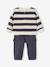 Jungen Baby-Set: gestreiftes Sweatshirt & Cargohose schieferblau 6