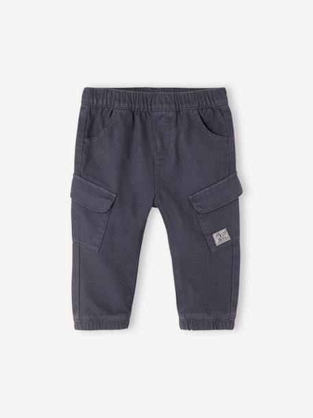 Jungen Baby-Set: gestreiftes Sweatshirt & Cargohose schieferblau 5