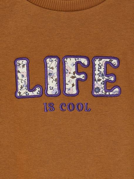 Mädchen Sweatshirt LIFE IS COOL mit Recycling-Polyester bronze 5