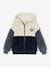 Jungen Teddyfleecejacke mit Kapuze schieferblau 2