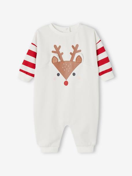 Baby Weihnachts-Geschenkset: Rentier-Strampler & Socken wollweiß 2