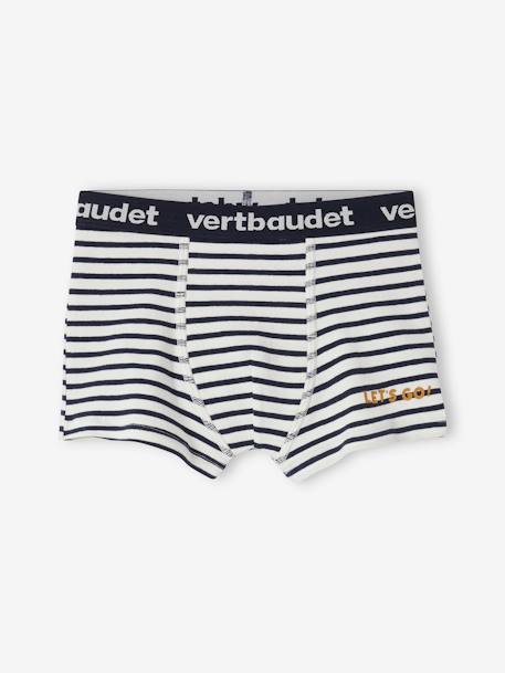 Bio-Kollektion: 5er-Pack Jungen Boxershorts mit Streifen, Stretch wollweiß 4