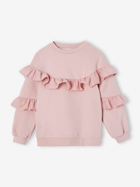 Mädchen Sweatshirt mit Volants und Recycling-Polyester malve 1