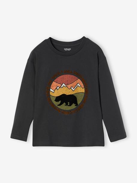 Jungen Shirt mit Natur-Print und Recycling-Baumwolle anthrazit+salbeigrün+schieferblau 1