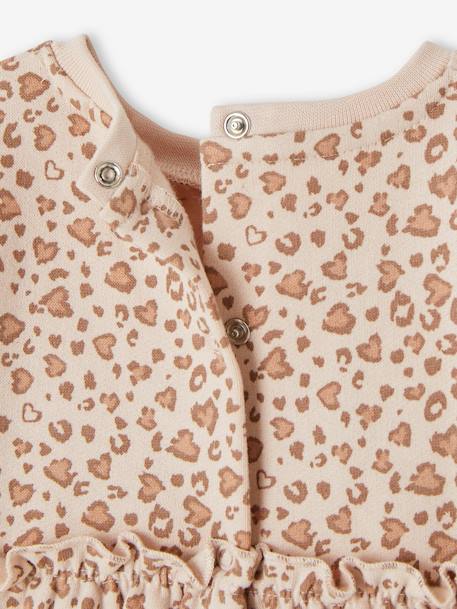 Mädchen Baby Sweatkleid beige golden+nachtblau+puder 17