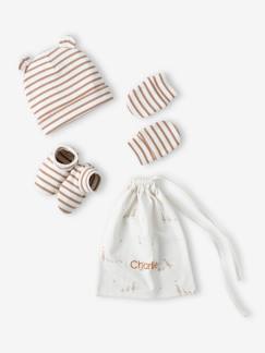 Babymode-Accessoires-Jungen Baby-Set: Mütze, Fäustlinge, Schühchen & Beutel, personalisierbar