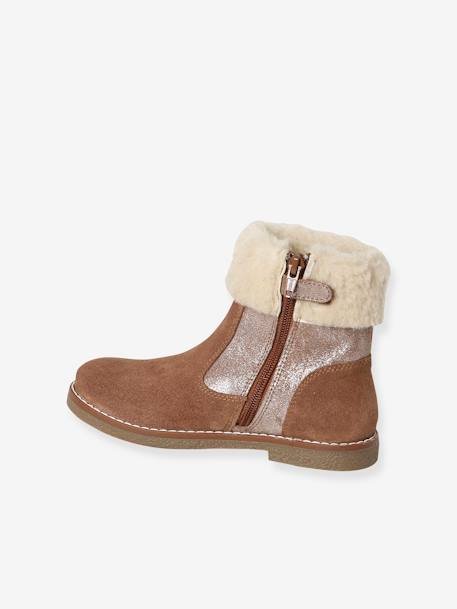 Mädchen Warmfutter-Boots mit Reißverschluss camel 3