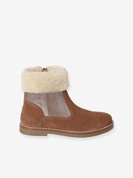 Mädchen Warmfutter-Boots mit Reißverschluss camel 2