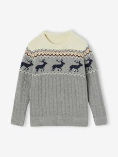 Jungenkleidung-Pullover, Strickjacken, Sweatshirts-Pullover-Jungen Jacquard-Pullover mit Zopfmuster Oeko-Tex