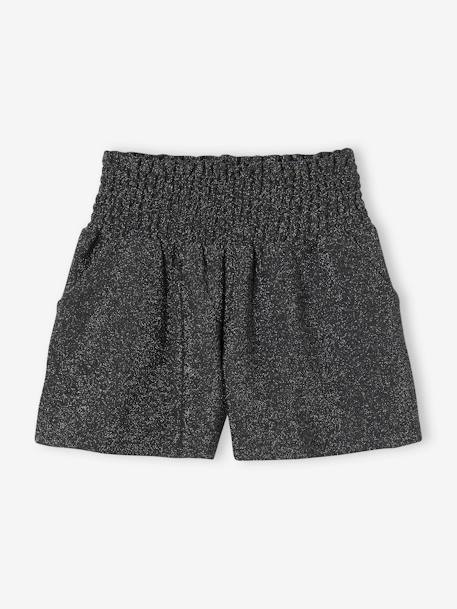 Mädchen Shorts in Metallic-Optik anthrazit 1