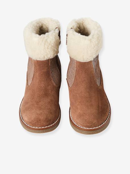 Mädchen Warmfutter-Boots mit Reißverschluss camel 4