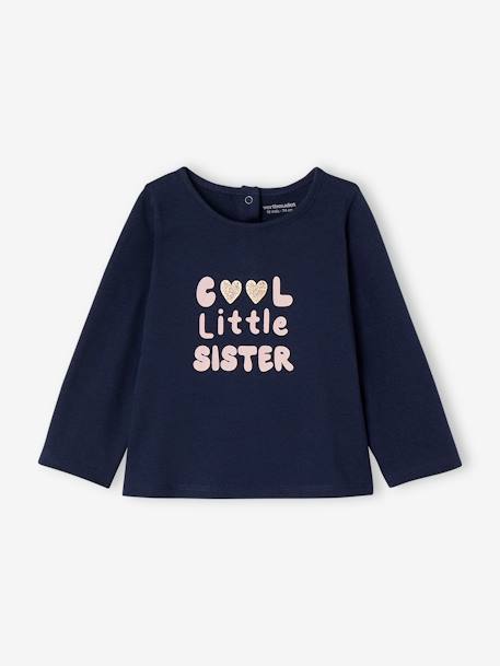 Baby Shirt COOL LITTLE SISTER BASIC Oeko-Tex marine 1